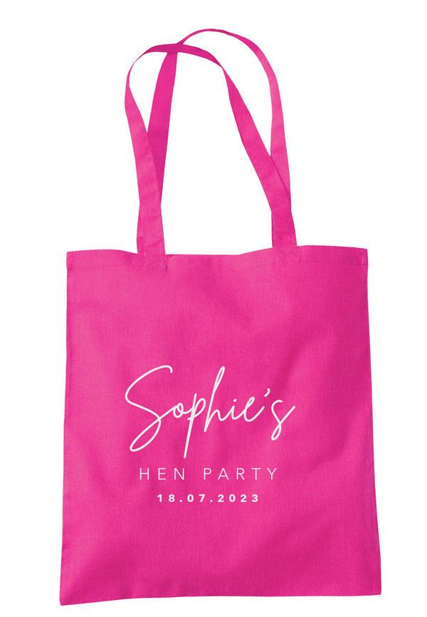 Personalised Hen Party Design Printed Tote Bag K3080