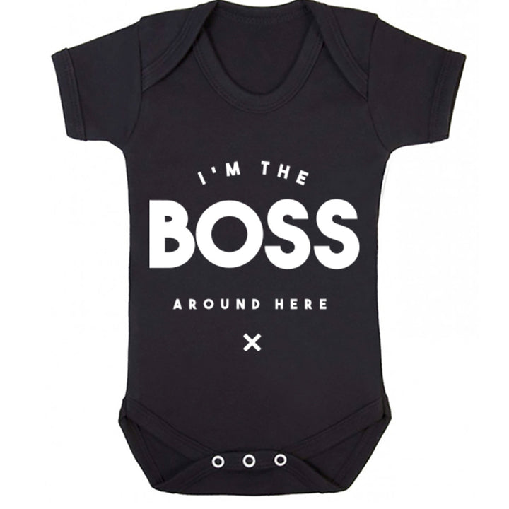 I'm The Boss Around Here Baby Vest K0286 - Illustrated Identity Ltd.