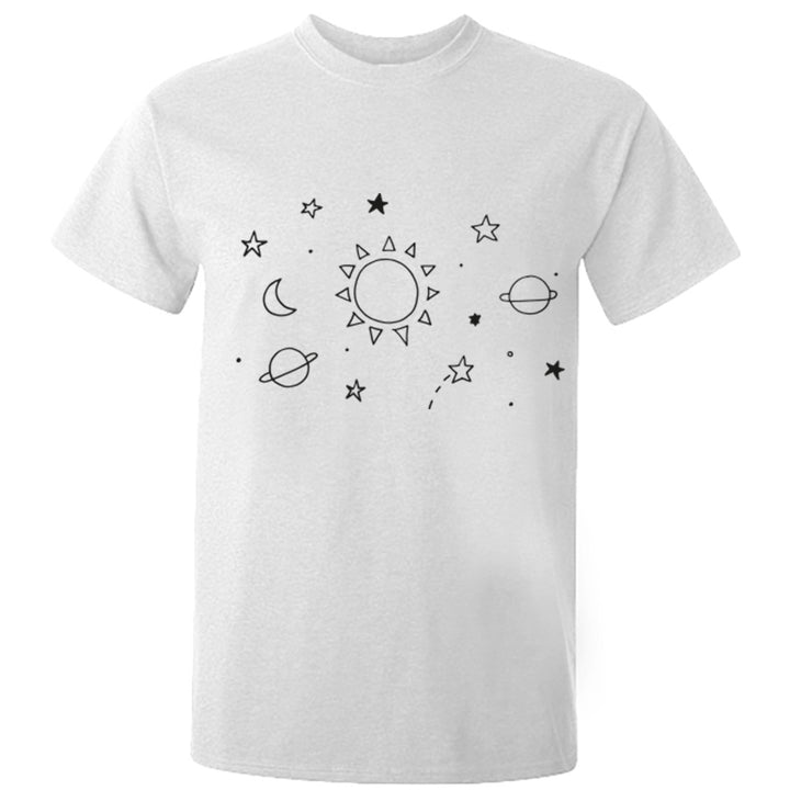 Space Illustration Unisex Fit T-Shirt K0392 - Illustrated Identity Ltd.