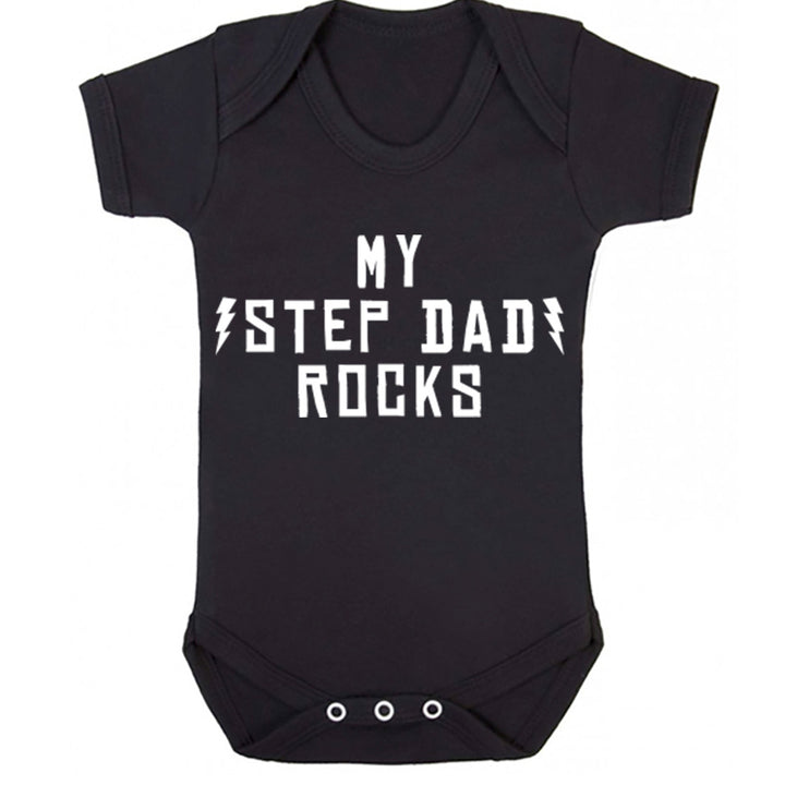 My Step Dad Rocks Baby Vest K1208 - Illustrated Identity Ltd.