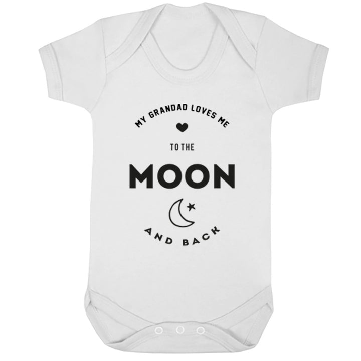 My Grandad Loves Me To The Moon And Back Baby Vest K1543 - Illustrated Identity Ltd.