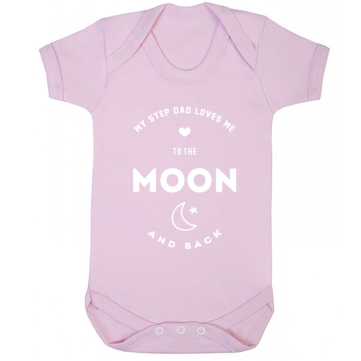 My Step Dad Loves Me To The Moon And Back Baby Vest K1549 - Illustrated Identity Ltd.