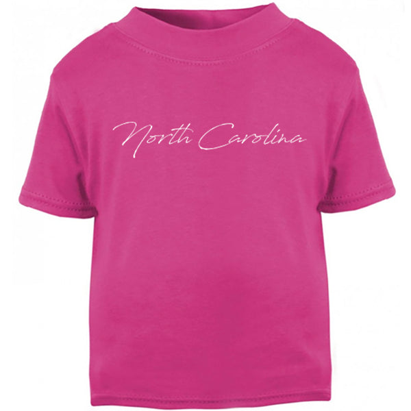 North Carolina Script Childrens Ages 3/4-12/14 Unisex Fit T-Shirt K1733 - Illustrated Identity Ltd.