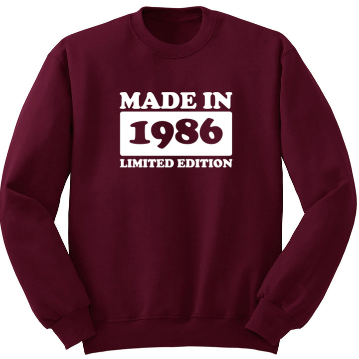 Made In 1986 Limited Edition Unisex Jumper K1943 - Illustrated Identity Ltd.