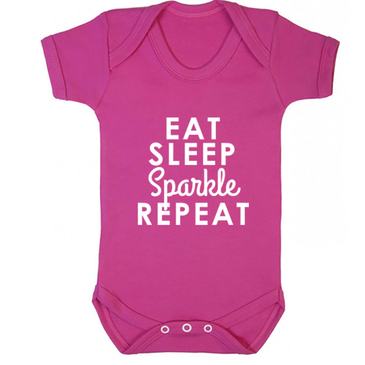 Eat Sleep Sparkle Repeat Baby Vest K1987 - Illustrated Identity Ltd.