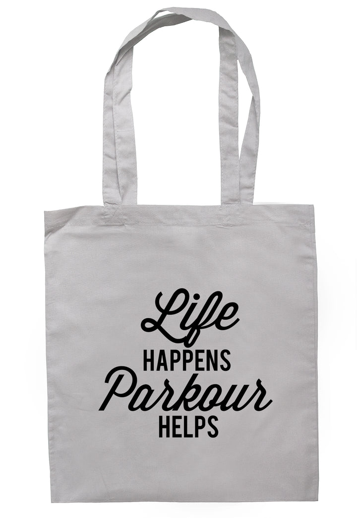 Life Happens Parkour Helps Tote Bag K2520 - Illustrated Identity Ltd.
