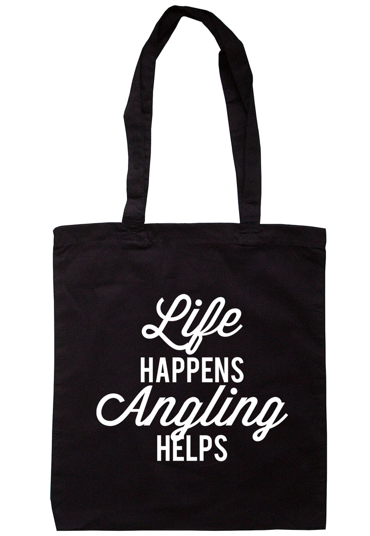 Life Happens Angling Helps Tote Bag K2534 - Illustrated Identity Ltd.