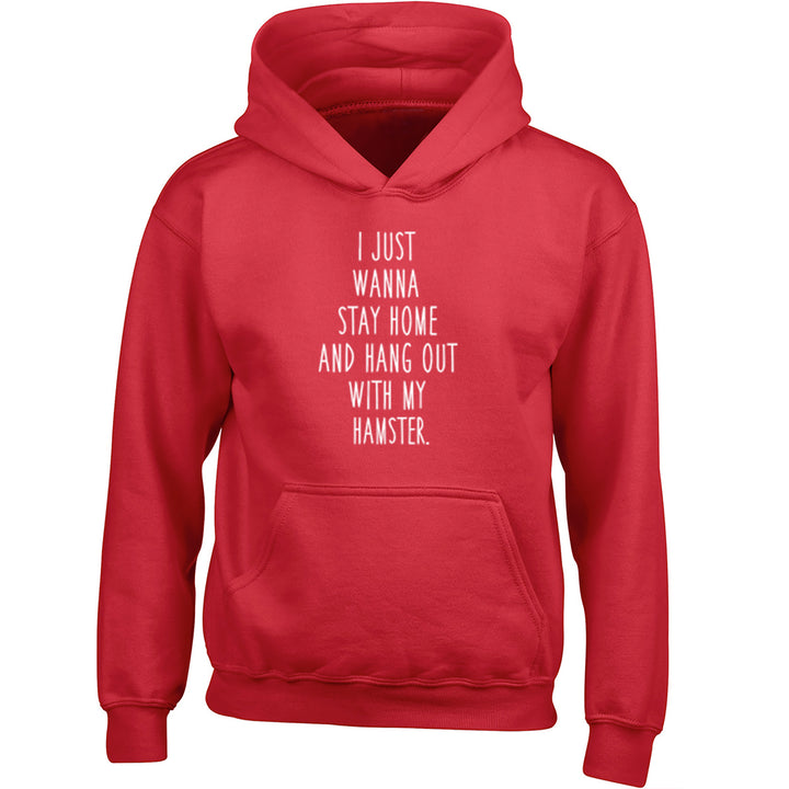 I Just Wanna Stay Home And Hang Out With My Hamster Childrens Ages 3/4-12/14 Printed Hoodie S0832 - Illustrated Identity Ltd.