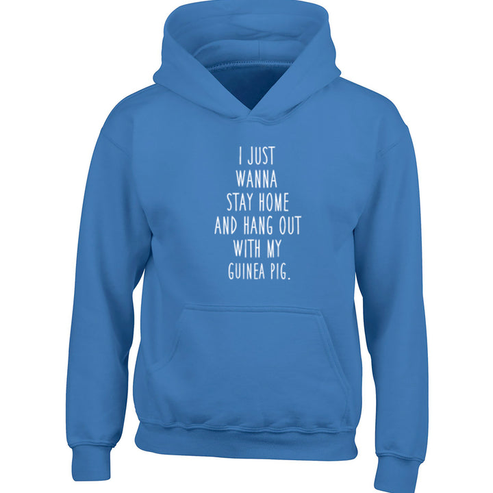 I Just Wanna Stay Home And Hang Out With My Guinea Pig Childrens Ages 3/4-12/14 Printed Hoodie S0834 - Illustrated Identity Ltd.