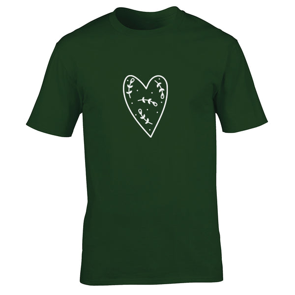 Heart And Flower Illustration Unisex Fit T-Shirt S1490