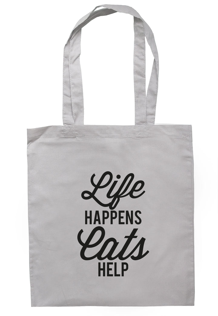 Life Happens Cats Help Tote Bag TB1610 - Illustrated Identity Ltd.