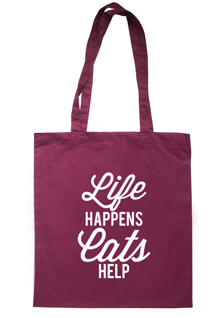 Life Happens Cats Help Tote Bag TB1610 - Illustrated Identity Ltd.