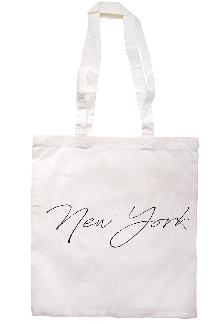 New York Script Tote Bag TB1541 - Illustrated Identity Ltd.