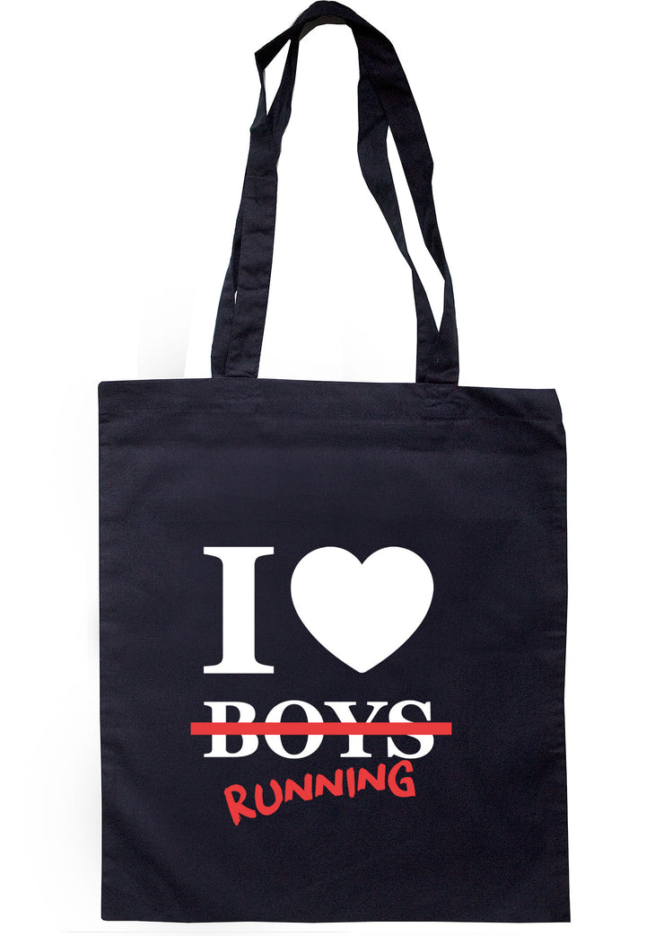 I Love Running Not Boys Tote Bag TB0424 - Illustrated Identity Ltd.